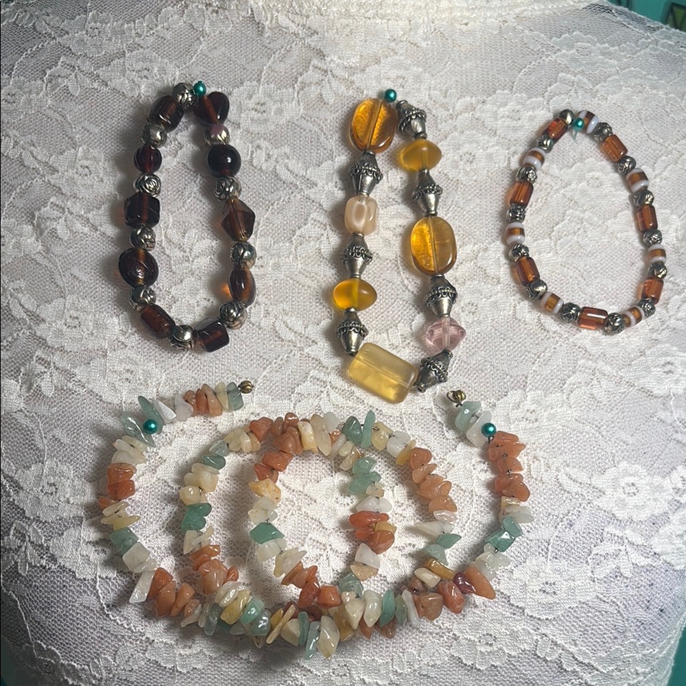 Elegant Multi-Color Beaded Bracelet Set